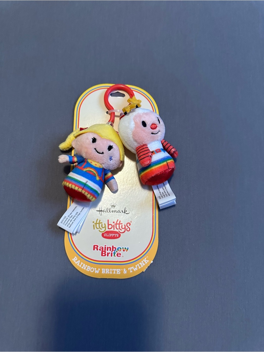 Hallmark Rainbow Brite & Twinkie Itty Bittys Plush Clip Set - Yellow, Red, Blue